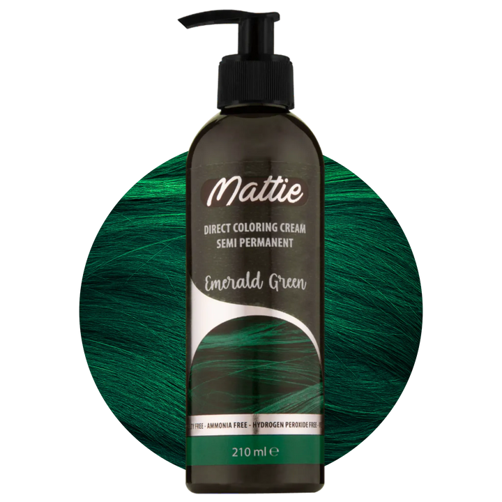 Mattie Emerald Green - Wegańska Półpermanentna Kremowa Farba Do Włosów Do Koloryzacji Bezpośredniej 210 ml