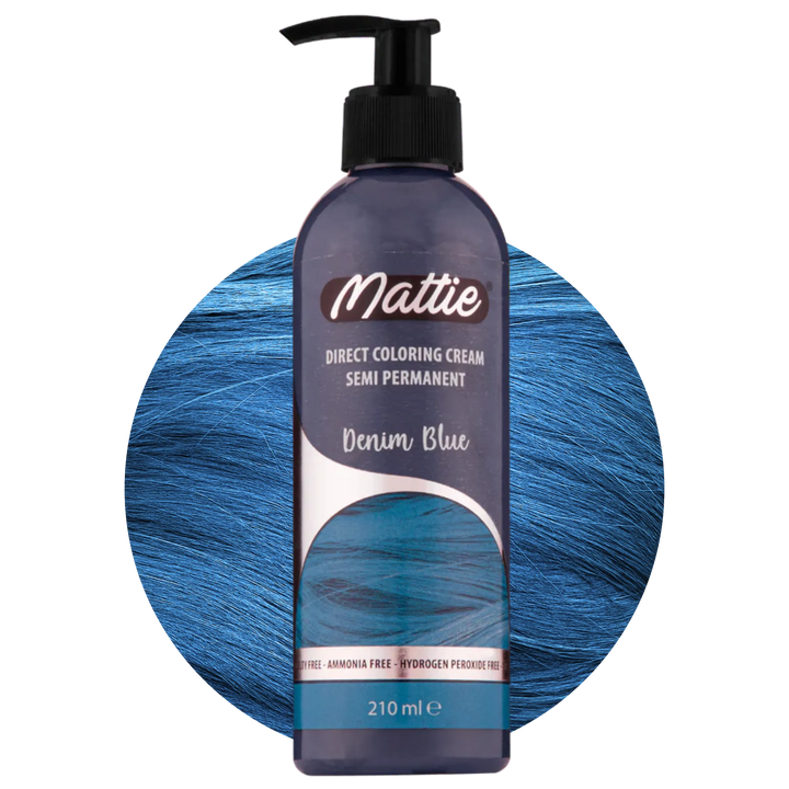 Mattie Denim Blue - Wegańska Półpermanentna Kremowa Farba Do Włosów Do Koloryzacji Bezpośredniej 210 ml