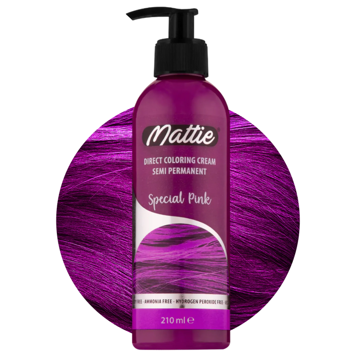 Mattie Special Pink - Wegańska Półpermanentna Koloryzacja Bezpośrednia Kremowa Farba Do Włosów 210 ml