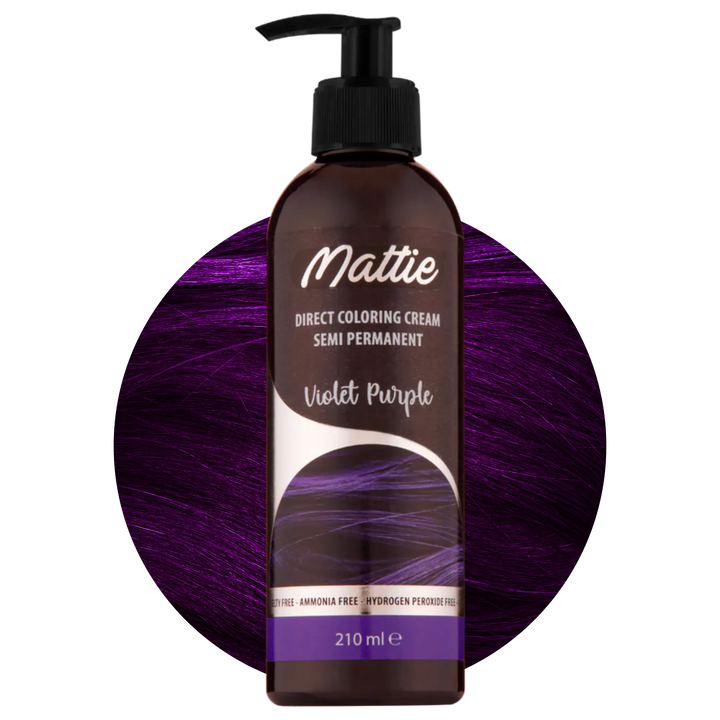 Mattie Violet Purple - Wegańska Półpermanentna Kremowa Farba Do Włosów Do Koloryzacji Bezpośredniej 210 ml