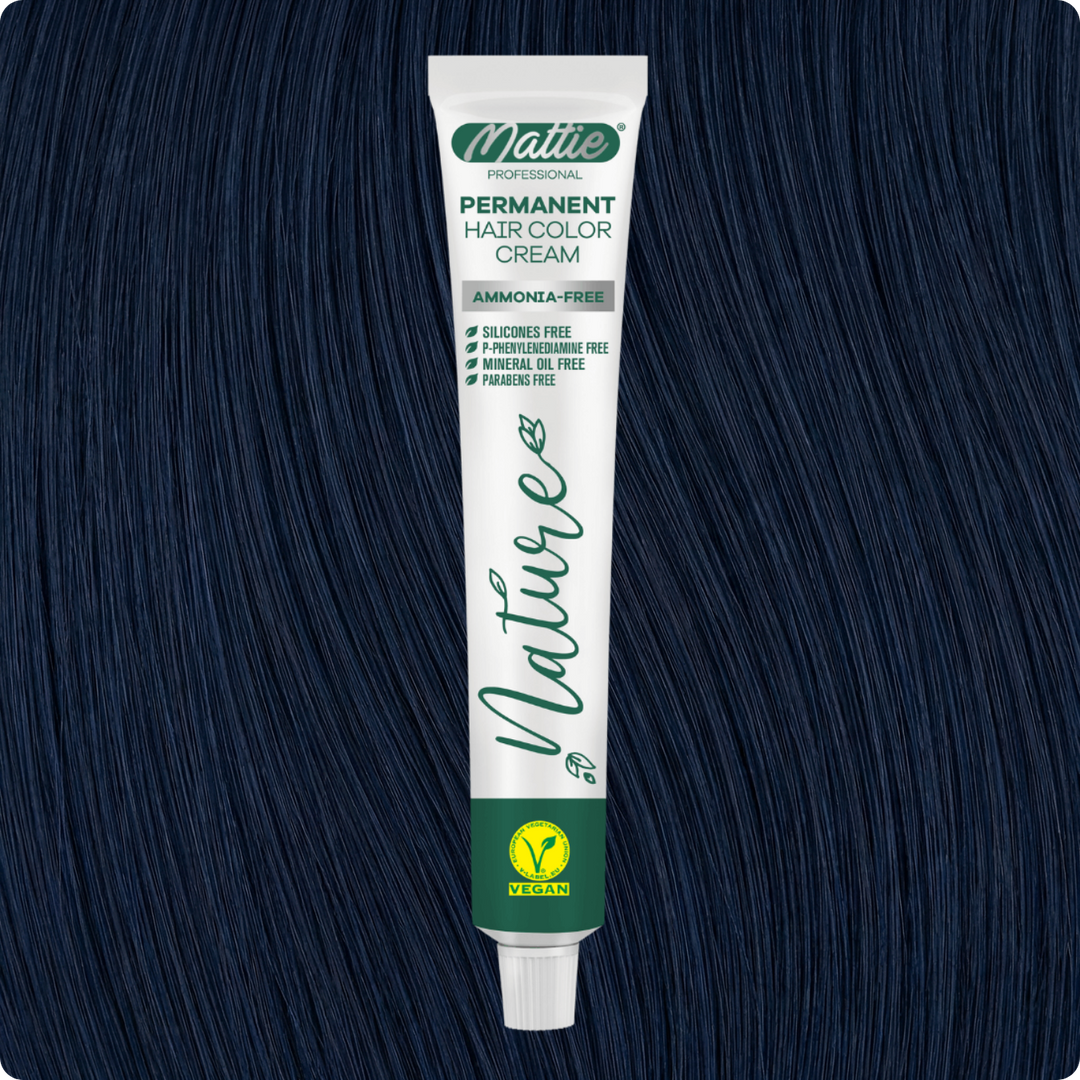 Mattie Professional Natura (0.11) Midnight Blue - Wegańska I Bez Amoniaku Permanentna Kremowa Farba Do Włosów 60ml