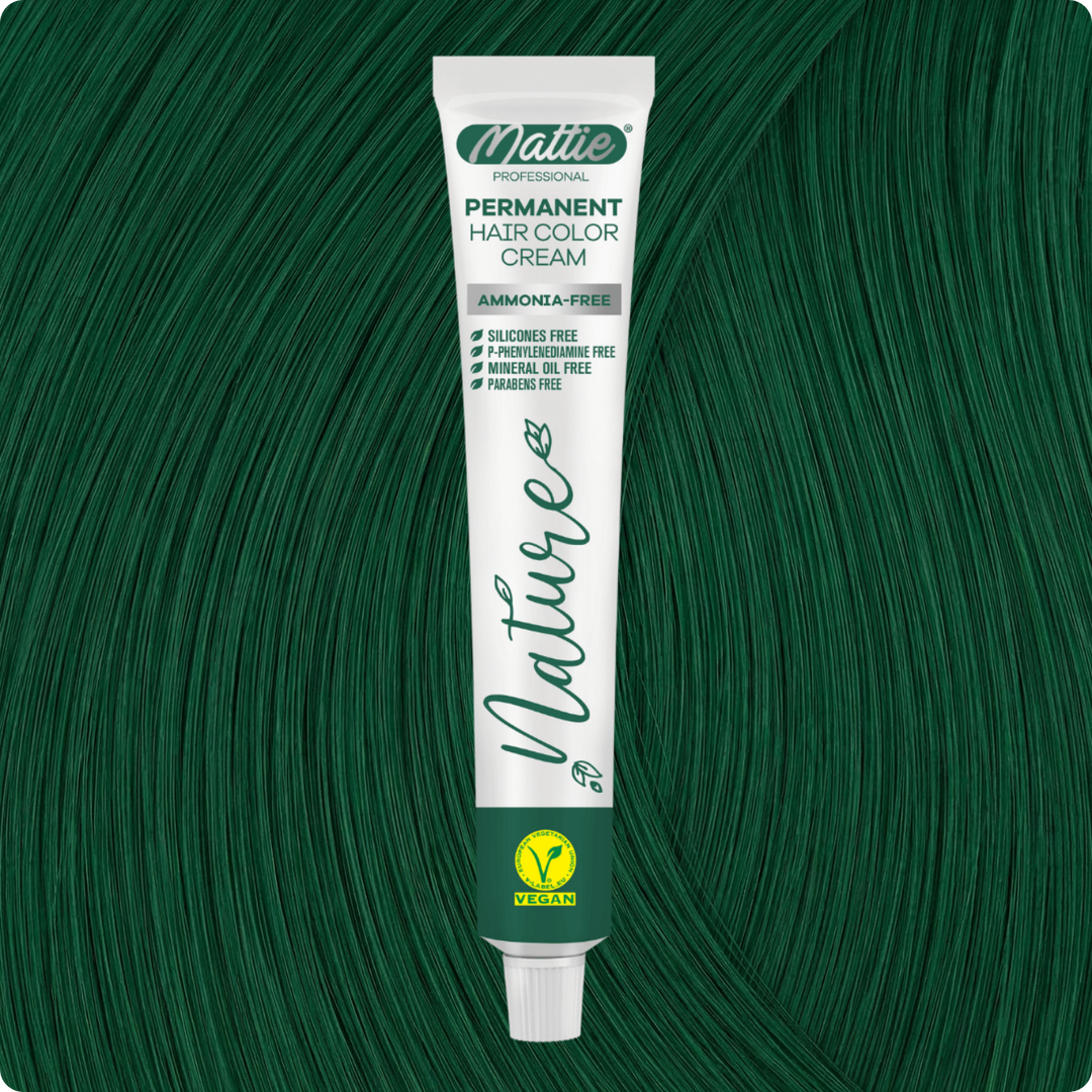 Mattie Professional Natura (0.13) Emerald Green - Wegańska Permanentna Kremowa Farba Do Włosów 60ml