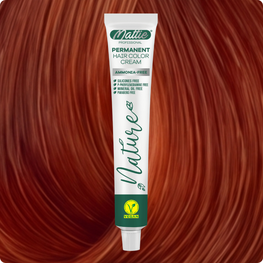 Mattie Professional Nature (8.34) Jasny Blond Złocisto-Miedziany - Wegańska Permanentna Kremowa Farba Do Włosów 60ml