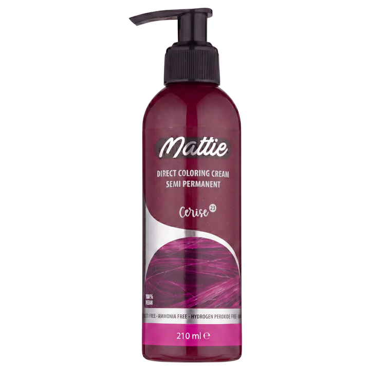 Mattie Cerise - Wegańska Półpermanentna Koloryzacja Bezpośrednia Kremowa Farba Do Włosów 210 ml