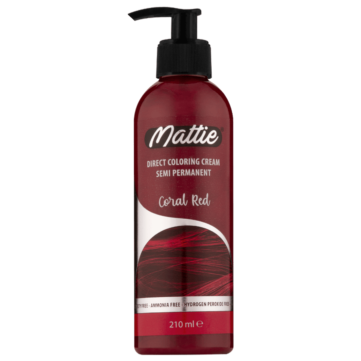 Mattie Coral Red - Wegańska Półpermanentna Kremowa Farba Do Włosów Do Koloryzacji Bezpośredniej 210 ml