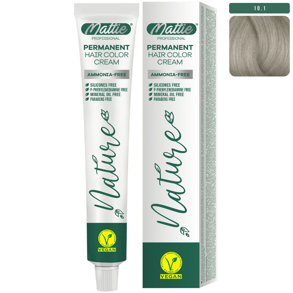 Mattie Professional Nature (10.1) Popielaty Platynowy - Wegańska Permanentna Kremowa Farba Do Włosów 60ml