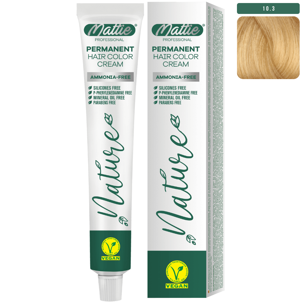 Mattie Professional Nature (10.3) Szampański Blond - Wegańska Permanentna Kremowa Farba Do Włosów 60ml