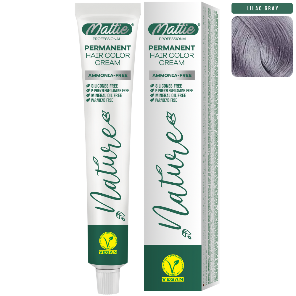 Mattie Professional Nature (Liliowo-Szary) - Wegańska Permanentna Kremowa Farba Do Włosów 60ml